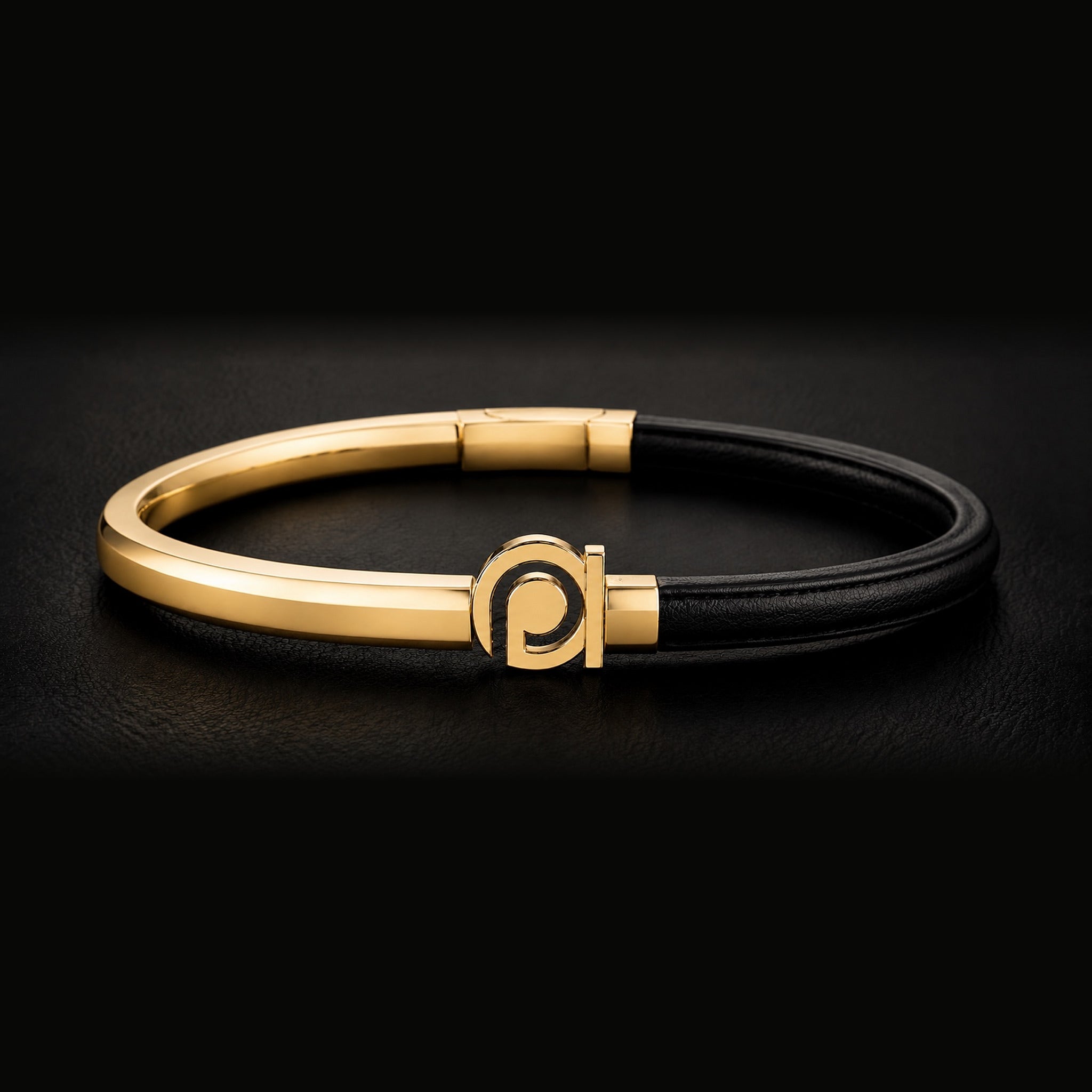 18K Gold & Leather Signature Bracelet