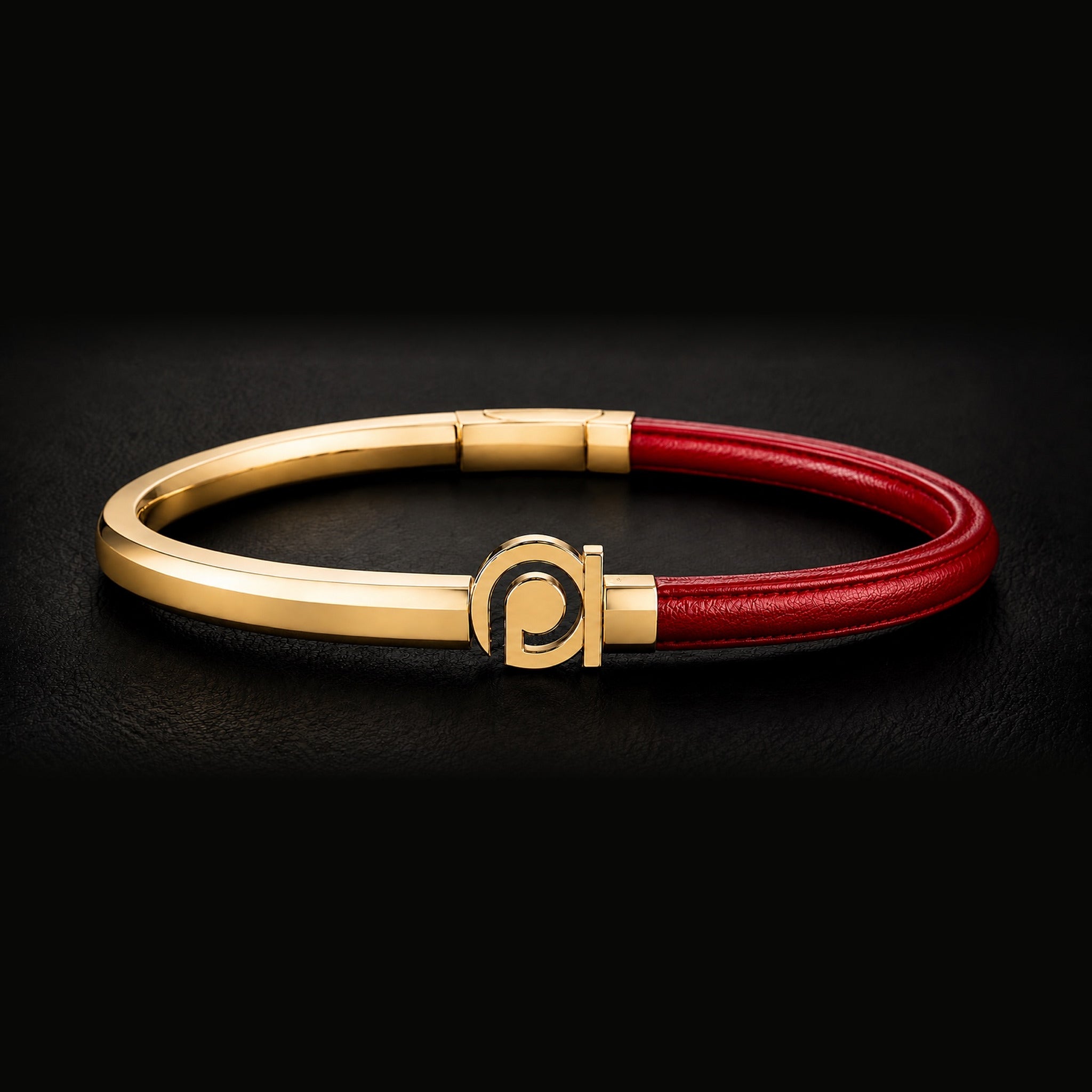 18K Gold & Leather Signature Bracelet