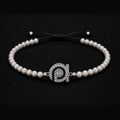 18K White Gold Diamond & Pearl Signature Bracelet