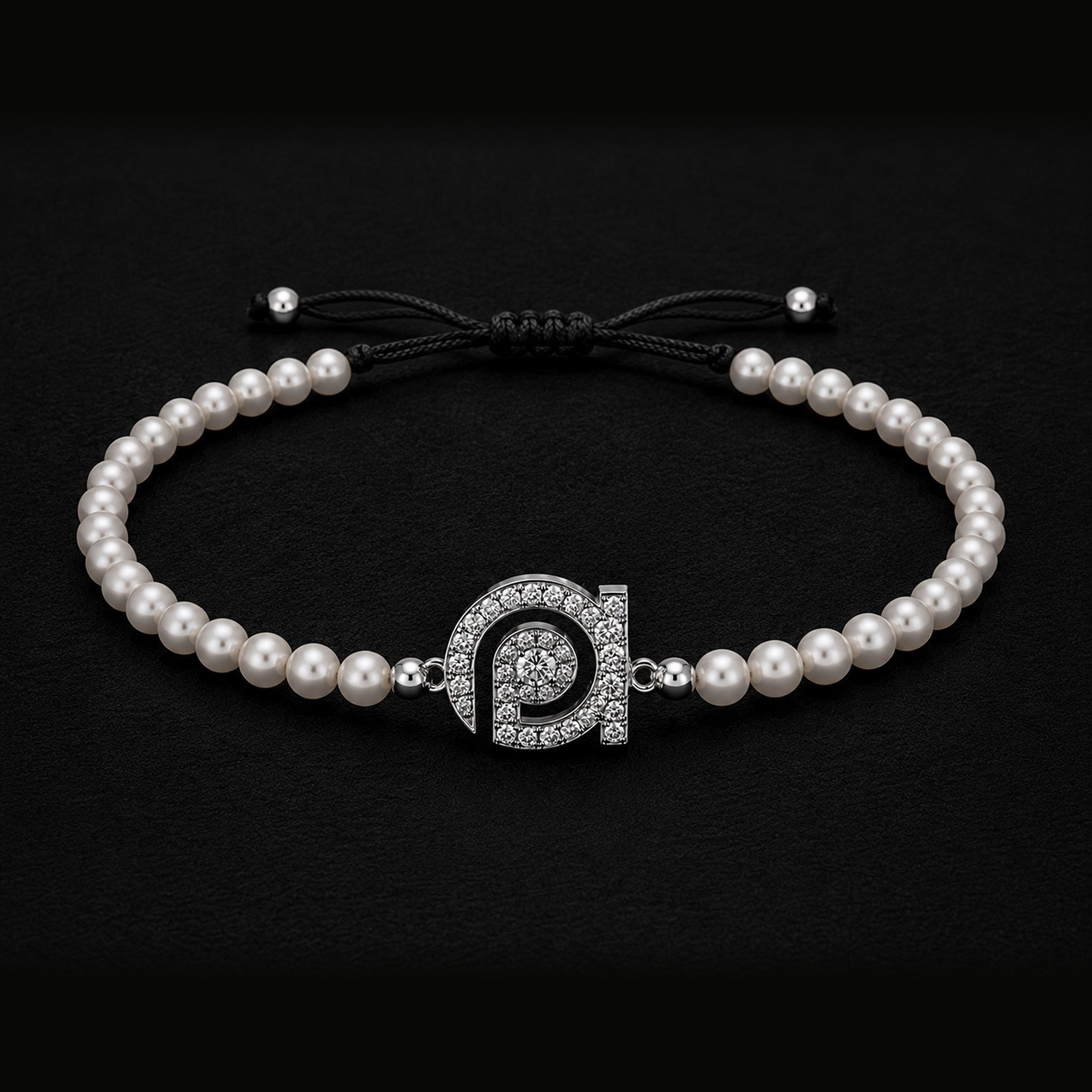 18K White Gold Diamond & Pearl Signature Bracelet