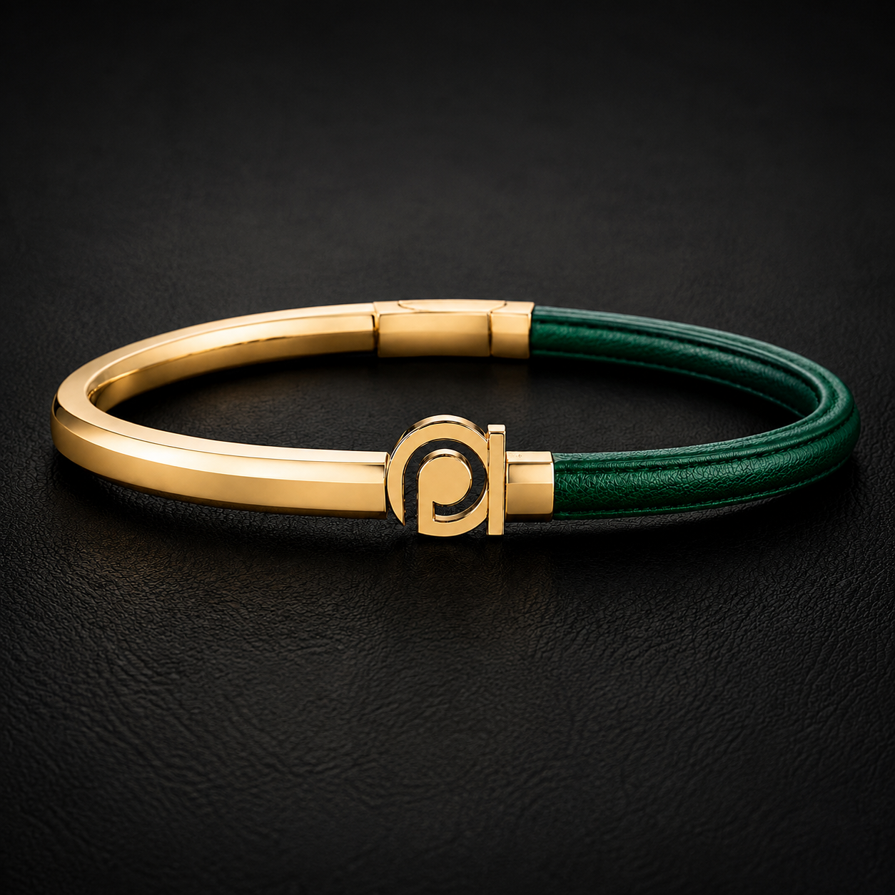 18K Gold & Leather Signature Bracelet