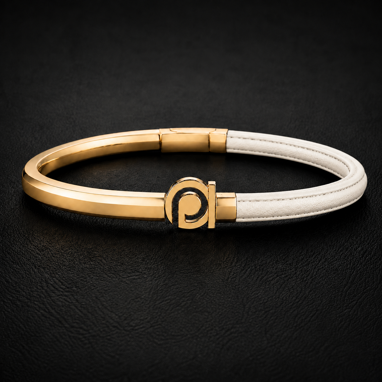 18K Gold & Leather Signature Bracelet