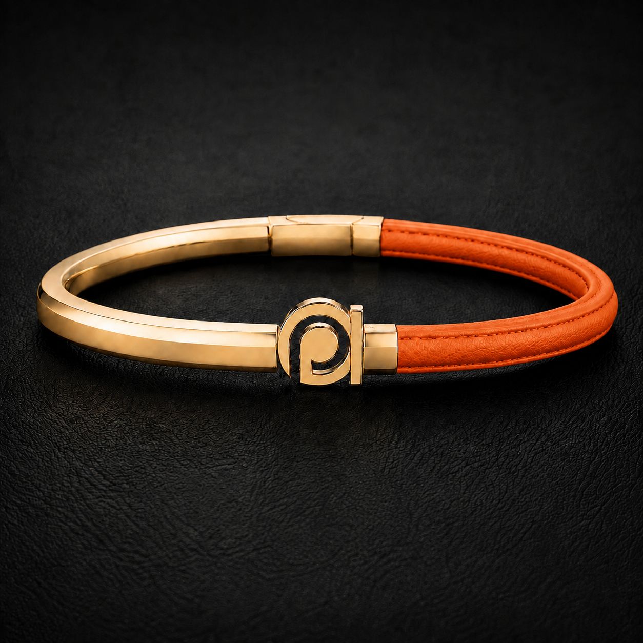 18K Gold & Leather Signature Bracelet