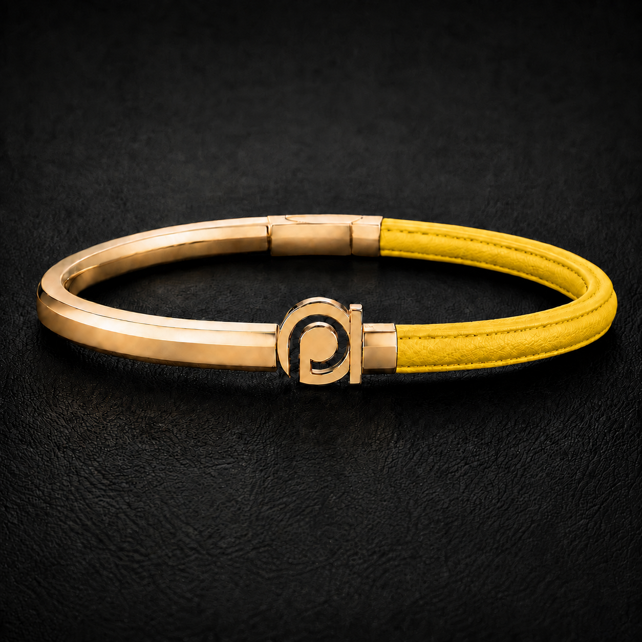 18K Gold & Leather Signature Bracelet